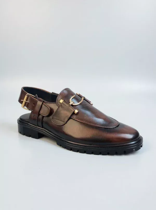 Stylish leather shoes for men with durable lug sole, available online in Pakistan.