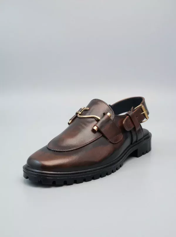 Stylish leather shoes for men with durable lug sole, available online in Pakistan.