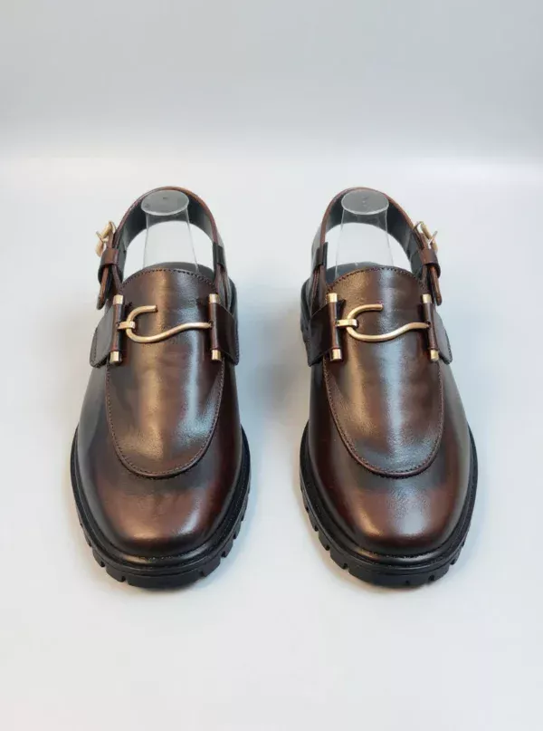 Stylish leather shoes for men with durable lug sole, available online in Pakistan.