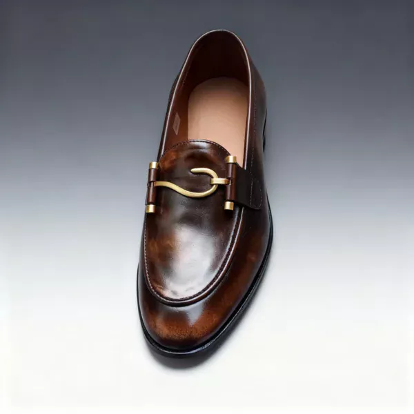 A pair of premium brown leather loafers with a supportive medicated sole for lasting comfort.