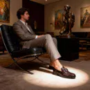 Stylish embossed leather shoes for men with silver hardware, available to buy online in Pakistan.