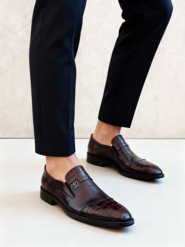 The Sterling Textured Loafer | Men's Handcrafted Brown Leather Shoes in Pakistan