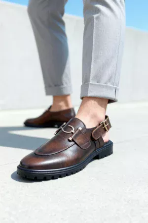 Stylish leather shoes for men with durable lug sole, available online in Pakistan.